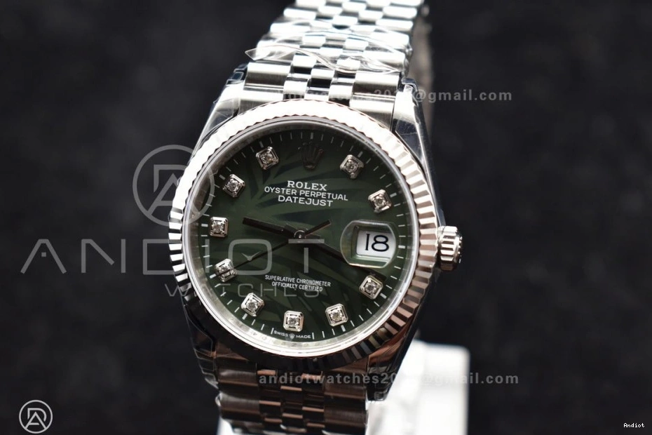 Diamond Jubilee 36 DateJust Bracelet VS3235 Best SS 126234 904L Green 1:1 Steel Edition VSF Dial On 0524